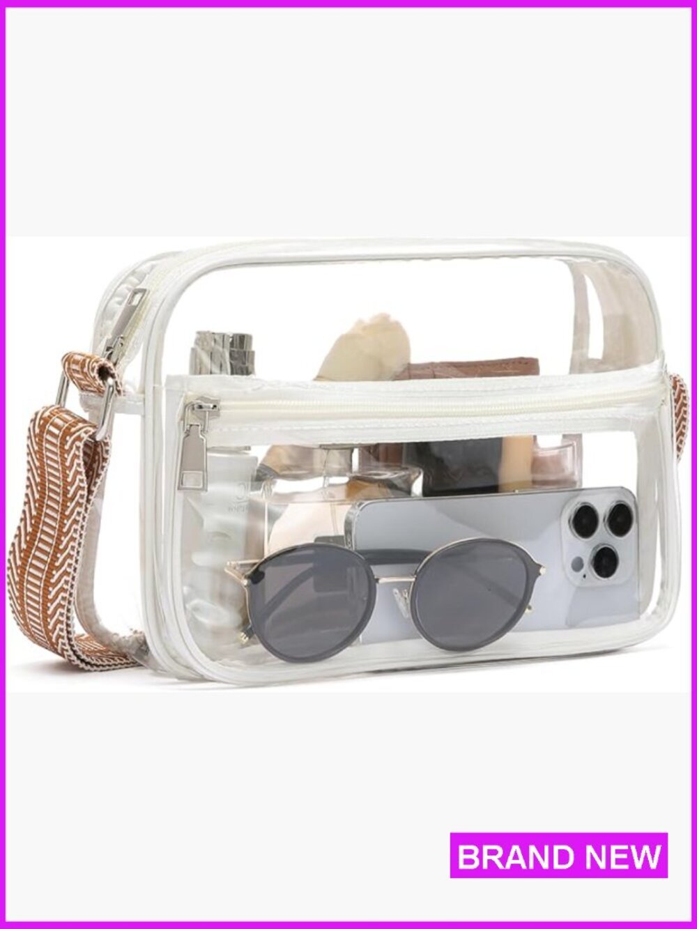 Clear Stadium Approved Crossbody Bag Concert Festival Essentials Thick TPU Wide - Picture 1 of 7